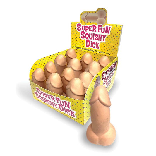 Super Fun Squishy Dick - Counter Display - Novelty Stress Penis - Counter Display of 12 Little Genie