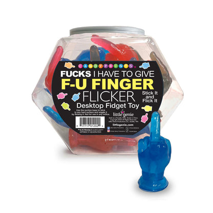 Fucks I Have To Give F-U Finger Flicker - Display - Novelty Fidget Toy - Fishbowl Display of 24 Little Genie