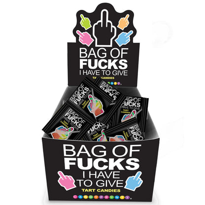 Bag Of Fucks I Have To Give - Display - Fruit Flavoured Lollies - Counter Display of 100 Mini Packs Little Genie