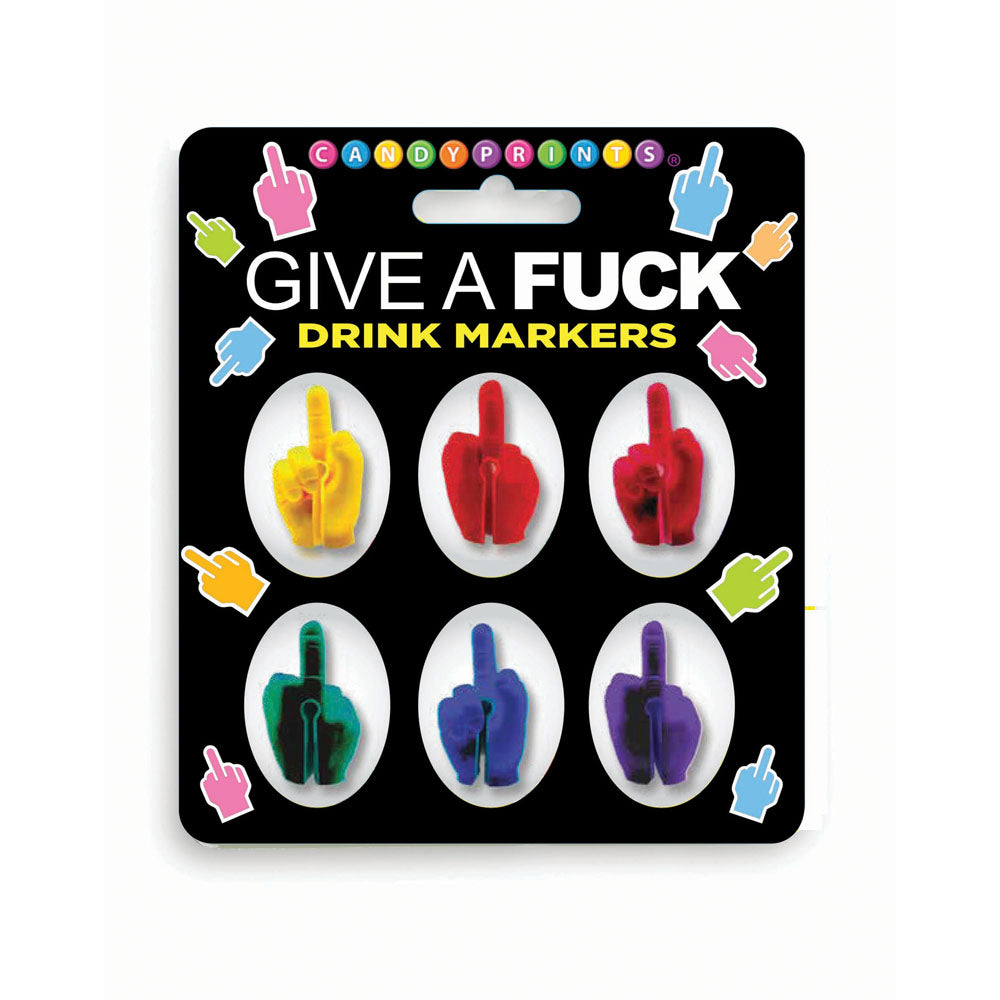 Give A Fuck Drink Markers - Novelty Drink Markers - Set of 6 Little Genie