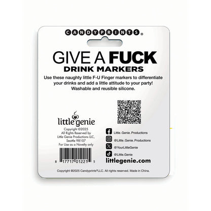 Give A Fuck Drink Markers - Novelty Drink Markers - Set of 6 Little Genie