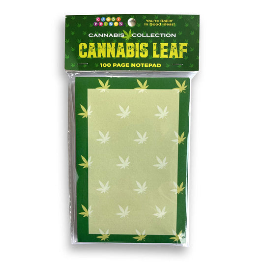 Cannabis Leaf Notepad - Novelty Notepad - 100 Pages Little Genie
