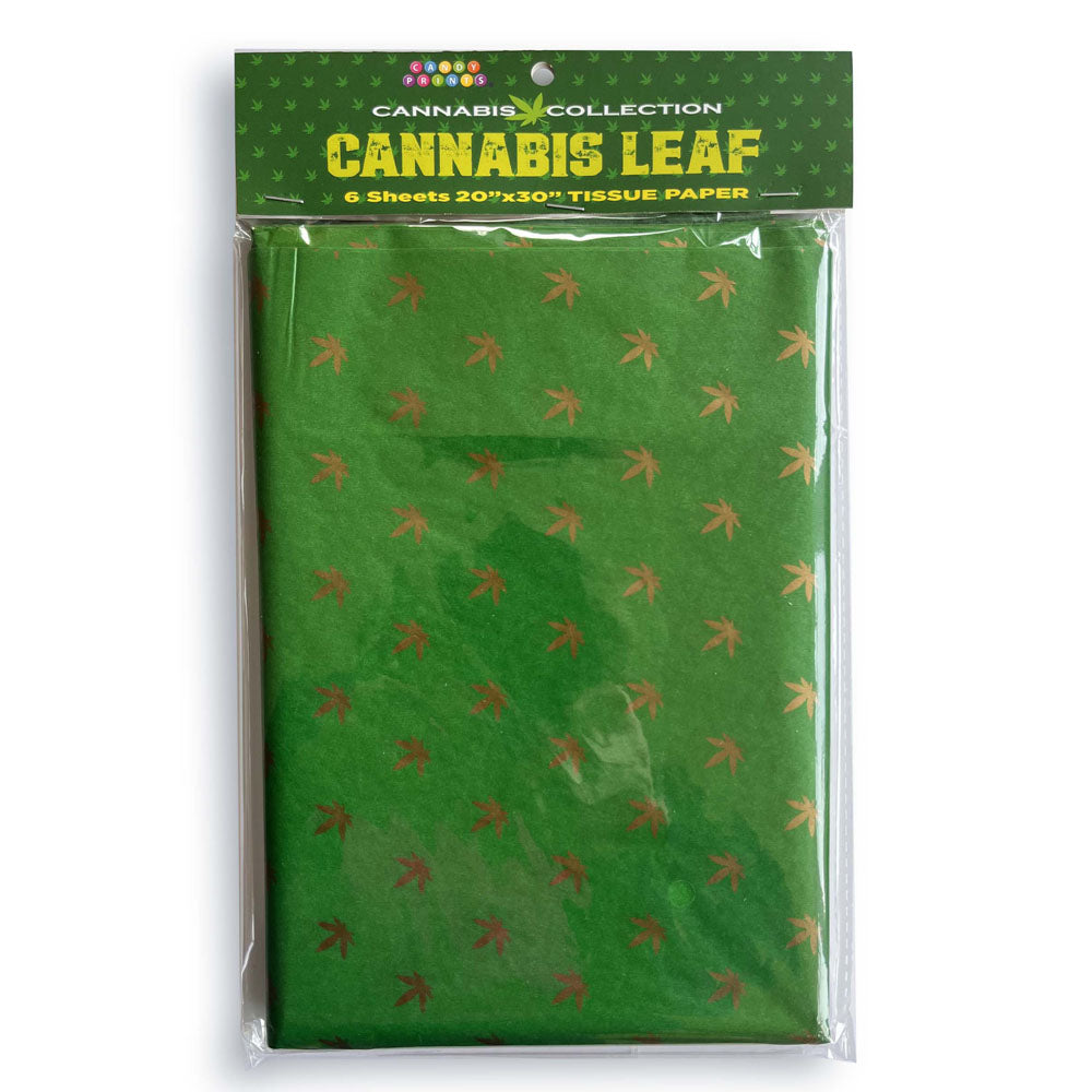 Cannabis Leaf Tissue Paper Sheets - Novelty Decoration Sheets - 6 Pack Little Genie