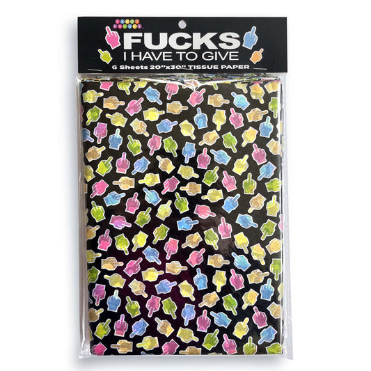 Fucks I Have To Give Tissue Paper Sheets - Novelty Decoration Sheets - 6 Pack Little Genie