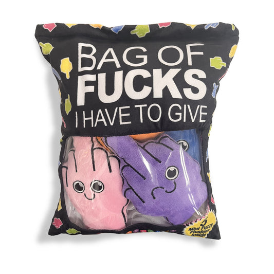 Bag Of Fucks I Have To Give - Mini Fuzzy FU Plushy Pillows - Set of 5