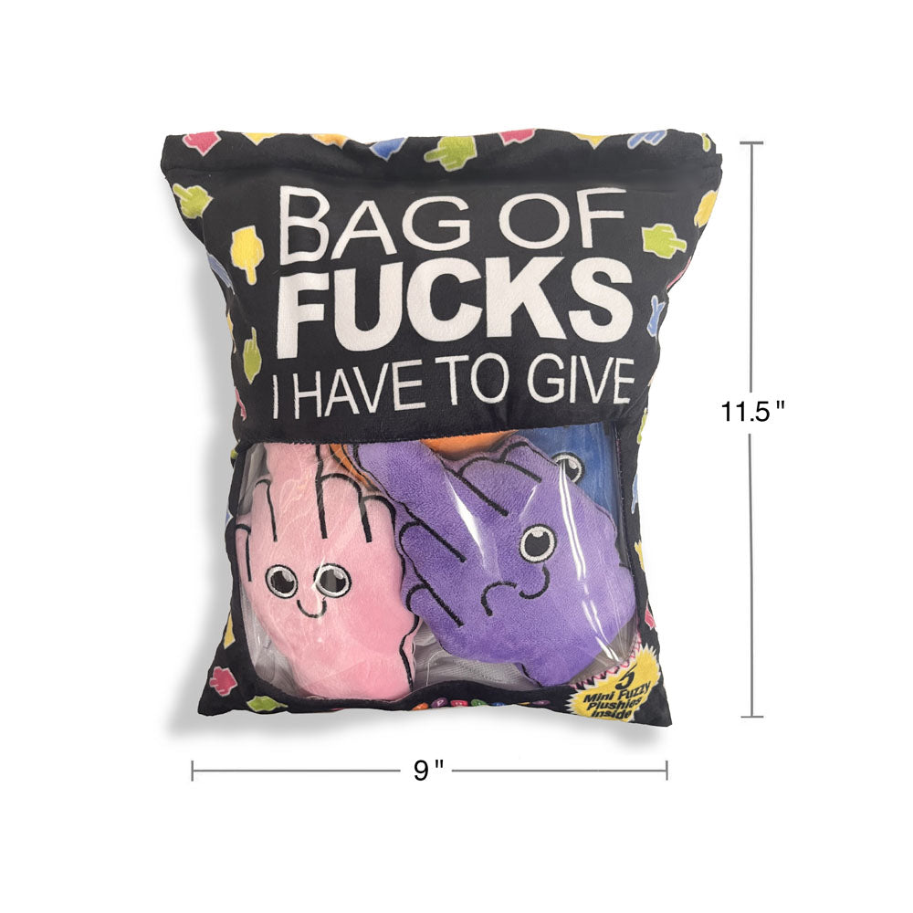 Bag Of Fucks I Have To Give - Mini Fuzzy FU Plushy Pillows - Set of 5
