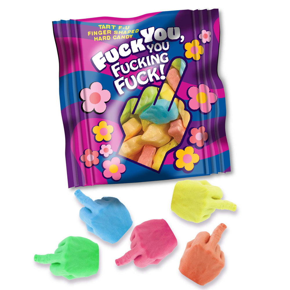 F**K YOU, YOU F**KING F**K! - Bag of 25 - Middle Finger Lollies - Bulk Bag of 25 Party Packs Little Genie