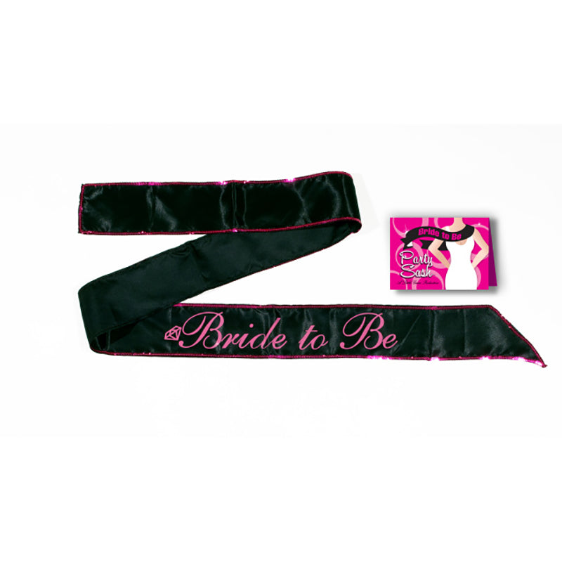 Bride-To-Be Sash - Black Hens Party Sash Little Genie