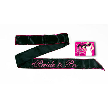 Bride-To-Be Sash - Black Hens Party Sash Little Genie