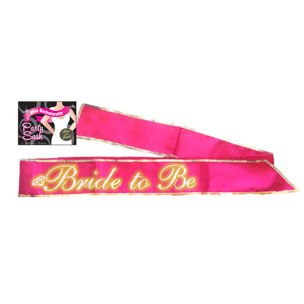 Bride-To-Be Sash - Glow In The Dark - Glow in the Dark Hot Pink Hen's Party Sash Little Genie