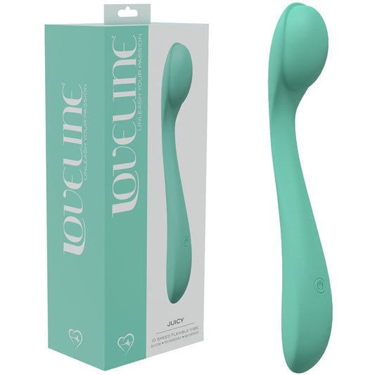 LOVELINE Juicy - Green - GReen 21.5 cm USB Rechargeable Vibrator Green - Club X