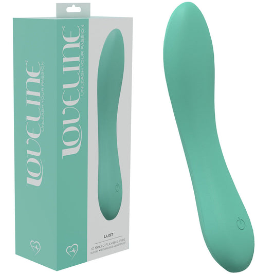 LOVELINE Lust - Green - Green 17 cm USB Rechargeable Vibrator Green - Club X