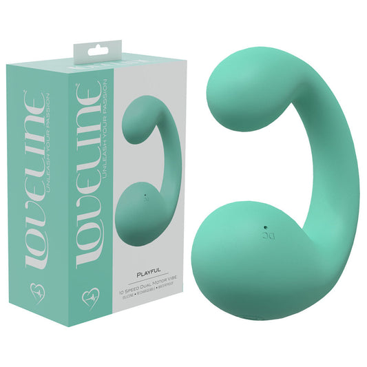 LOVELINE Playful - Green - Green 8.5 cm Dual Vibrator Shots Toys