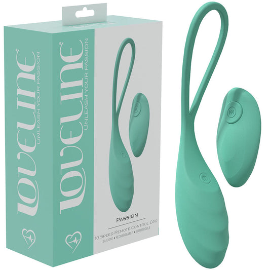 LOVELINE Passion - Green - Green USB Rechargeable Vibrating Egg with Wireless Remote Shots Toys