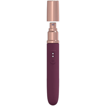 LOVELINE The Traveler - Burgundy - Burgundy 17.6 cm USB Rechargeable Vibrator with Lube Applicator Shots Toys