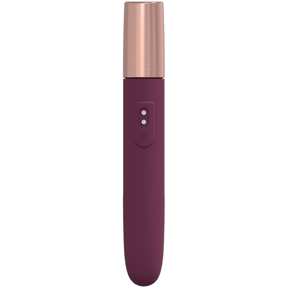 LOVELINE The Traveler - Burgundy - Burgundy 17.6 cm USB Rechargeable Vibrator with Lube Applicator Shots Toys