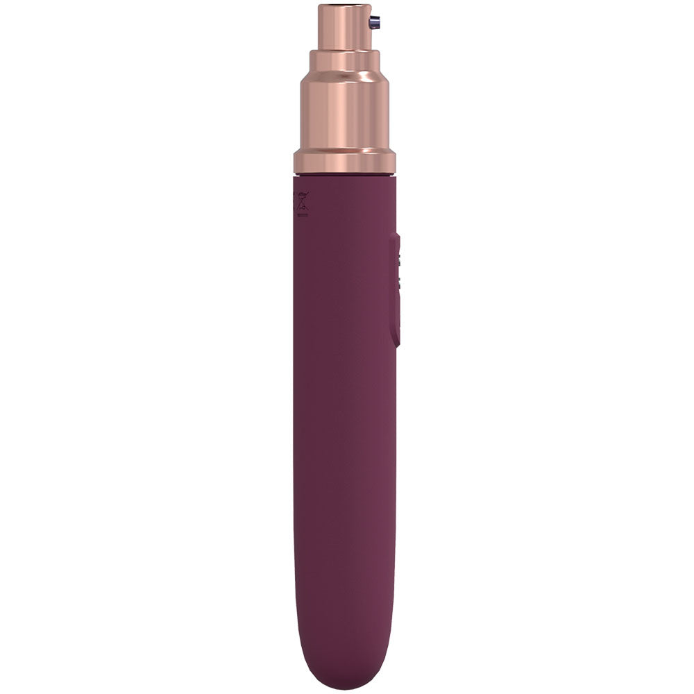 LOVELINE The Traveler - Burgundy - Burgundy 17.6 cm USB Rechargeable Vibrator with Lube Applicator Shots Toys