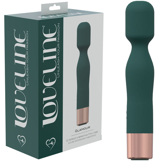 LOVELINE Glamour - Green - Green 14.4 cm USB Rechargeable Massage Wand Green - Club X