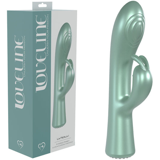 LOVELINE La Perla I - Green - Pearlescent Green 19.2 cm USB Rechargeable Rabbit Vibrator Green - Club X