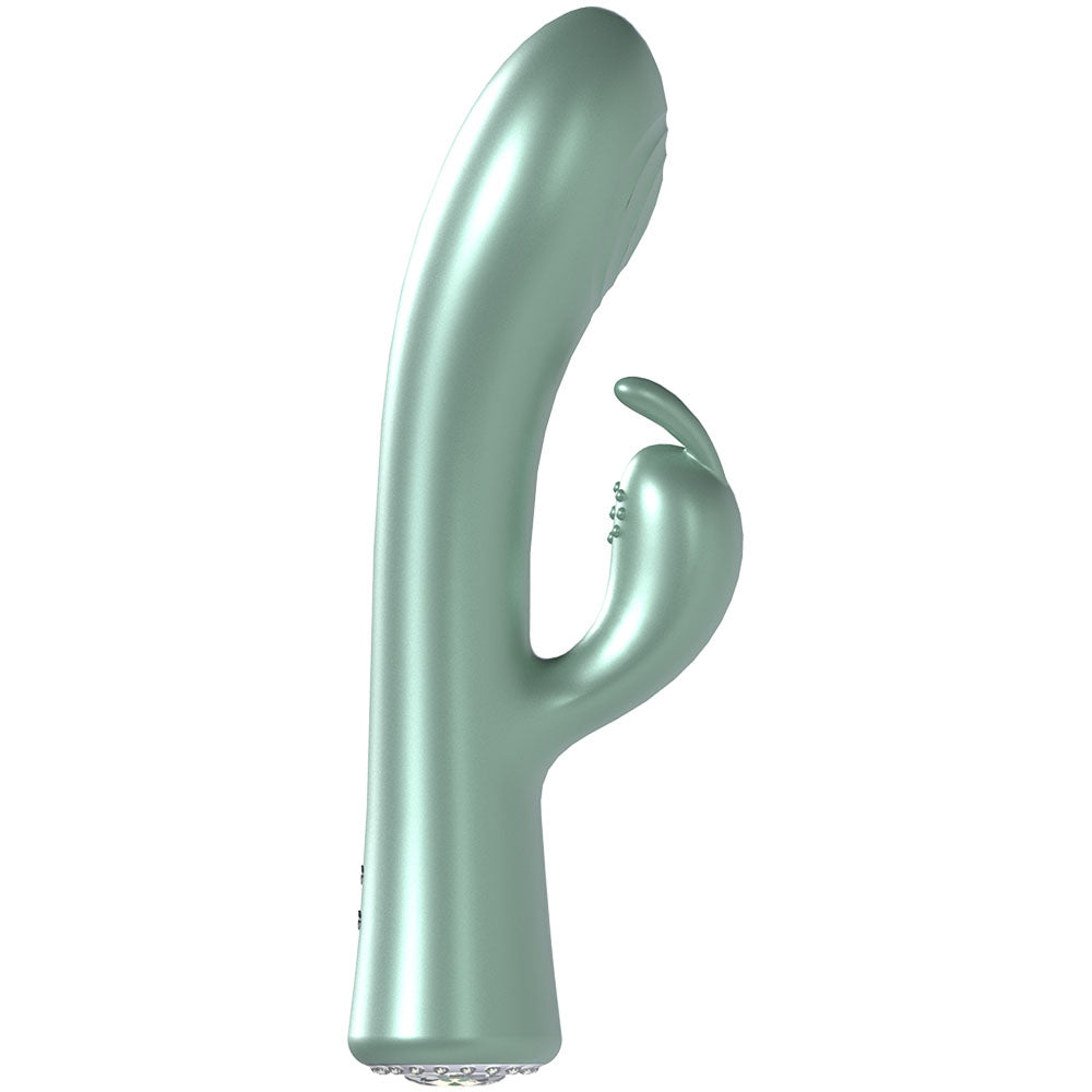 LOVELINE La Perla I - Green - Pearlescent Green 19.2 cm USB Rechargeable Rabbit Vibrator Shots Toys