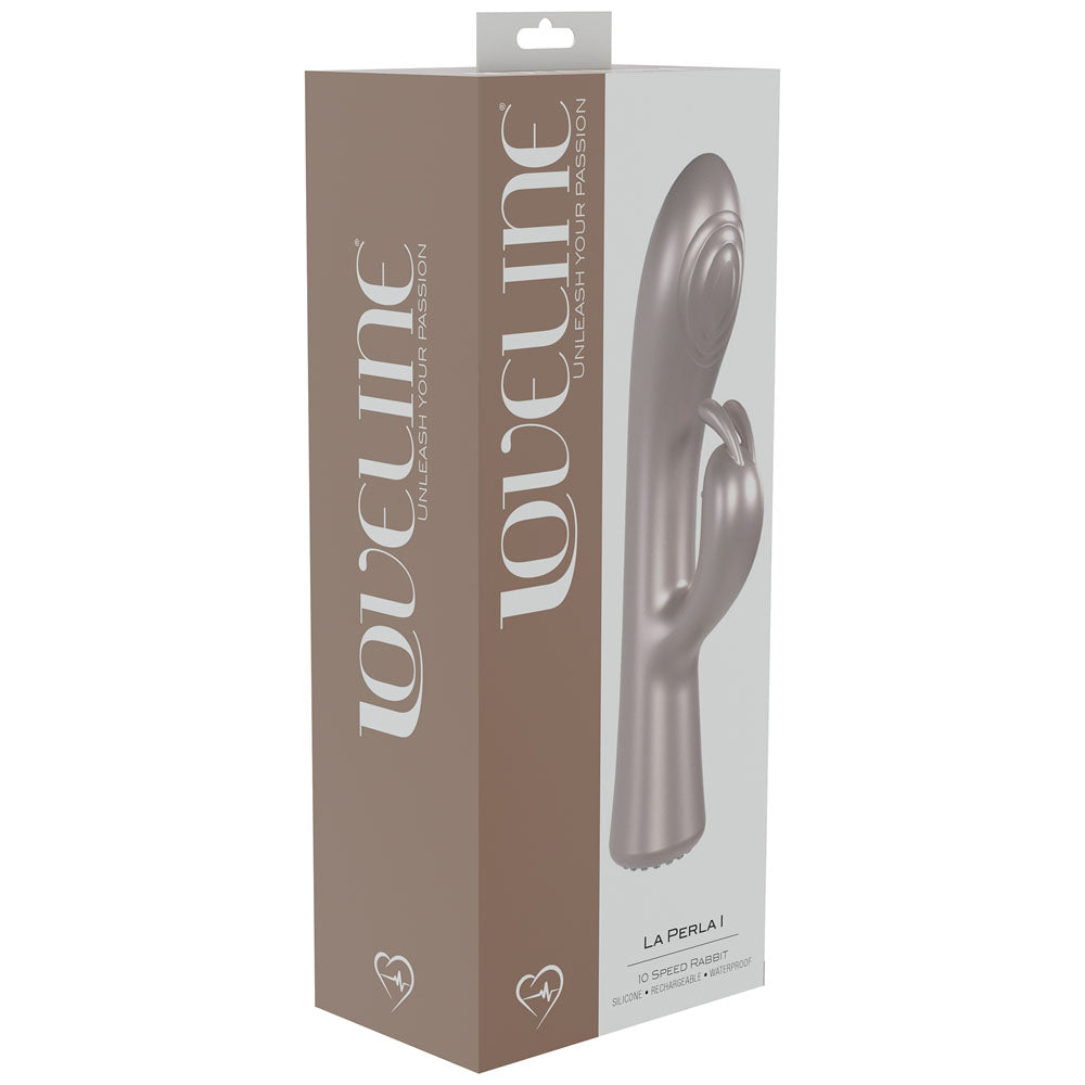 LOVELINE La Perla I - Pink - Pearlescent Pink 19.2 cm USB Rechargeable Rabbit Vibrator Shots Toys