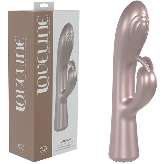 LOVELINE La Perla I - Pink - Pearlescent Pink 19.2 cm USB Rechargeable Rabbit Vibrator Shots Toys
