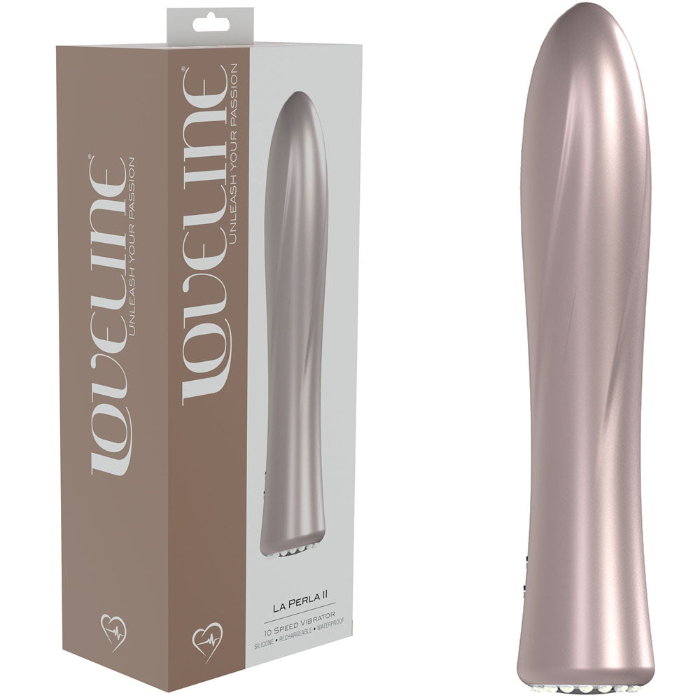 LOVELINE La Perla II - Pink - Pearlescent Pink 19.2 cm USB Rechargeable Vibrator Shots Toys