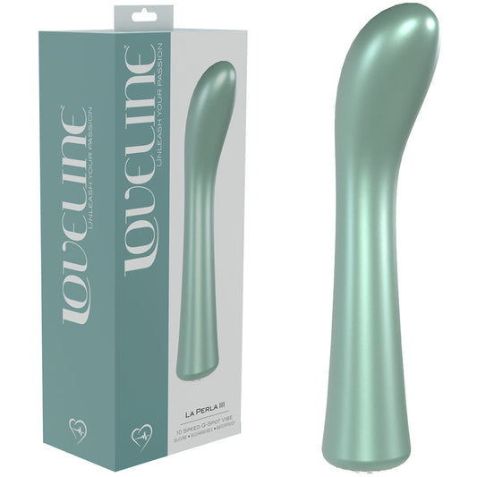 LOVELINE La Perla III - Green - Pearlescent Green 19.2 cm USB Rechargeable Vibrator Green - Club X