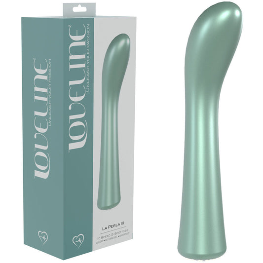 LOVELINE La Perla III - Green - Pearlescent Green 19.2 cm USB Rechargeable Vibrator Shots Toys