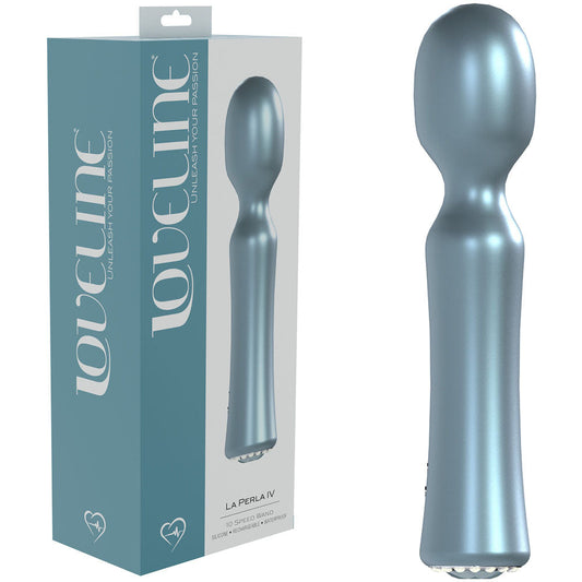 LOVELINE La Perla IV - Blue - Pearlescent Blue 19.2 cm USB Rechargeable Massage Wand Shots Toys