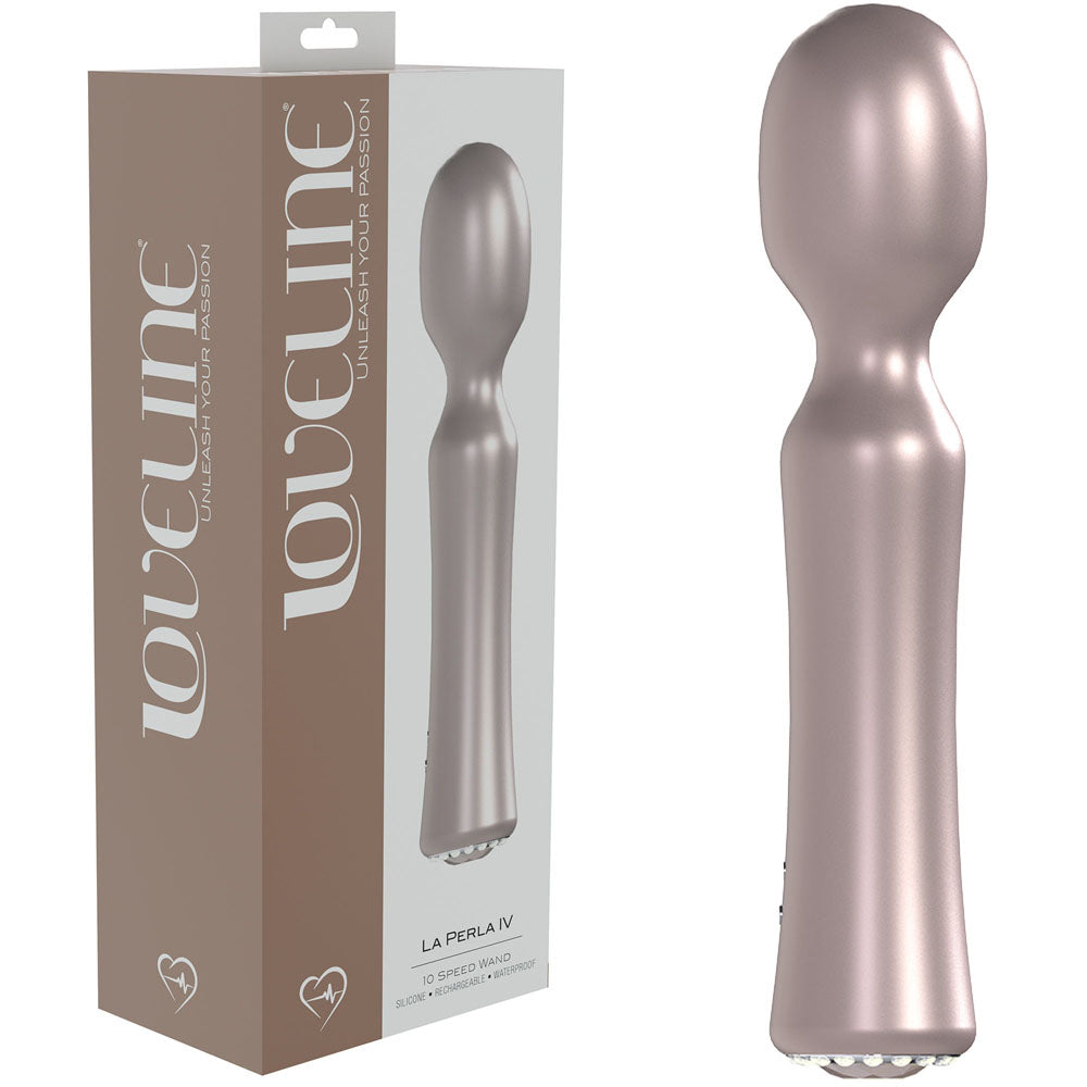 LOVELINE La Perla IV - Pink - Pearlescent Pink 19.2 cm USB Rechargeable Massage Wand Shots Toys