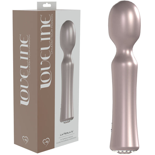 LOVELINE La Perla IV - Pink - Pearlescent Pink 19.2 cm USB Rechargeable Massage Wand Shots Toys