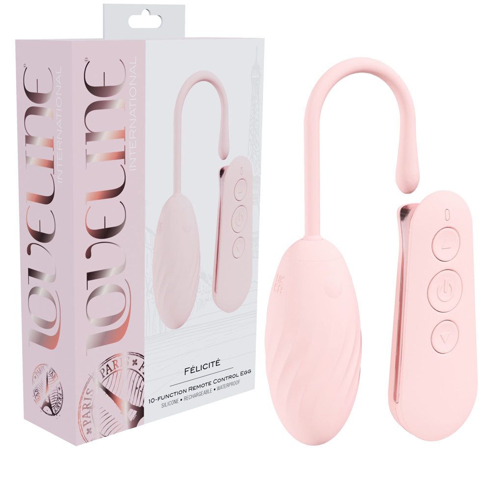 LOVELINE Felicite - Pink - Pink USB Rechargeable Vibrating Egg with Wireless Remote Shots Toys