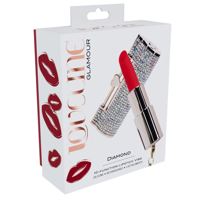 LOVELINE Diamond - Red - Red 8.3 cm USB Rechargeable Lipstick Vibrator Shots Toys