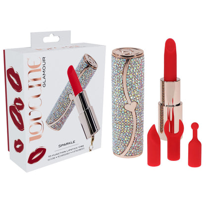 LOVELINE Sparkle - Red 8.3 cm USB Rechargeable Lipstick Vibrator Shots Toys