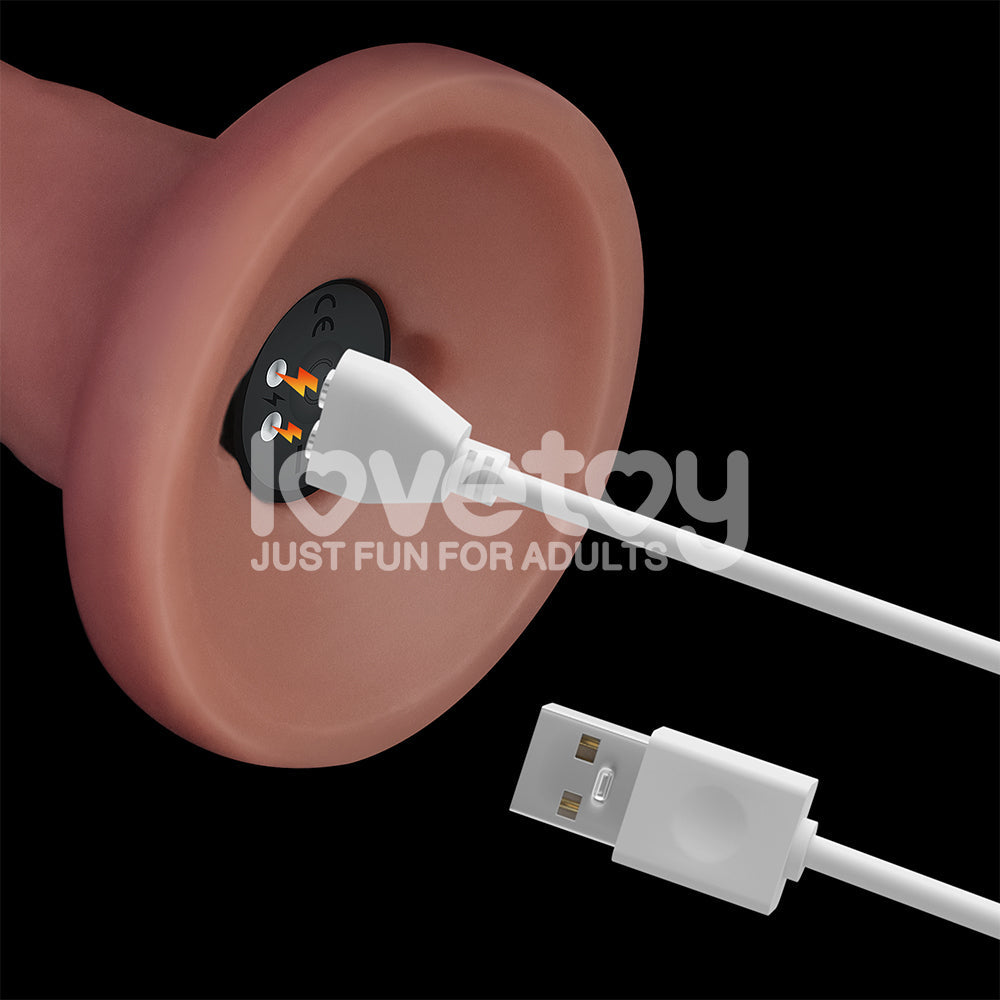Dual Density Power Cock - 8 Inch Flesh - Flesh 20 cm USB Rechargeable Vibrating Dong Lovetoy