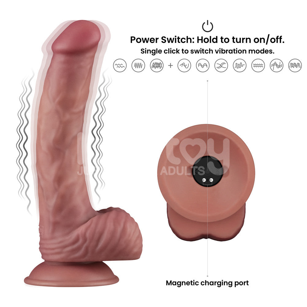 Dual Density Power Cock - 9 Inch Flesh - Flesh 23 cm USB Rechargeable Vibrating Dildo Lovetoy