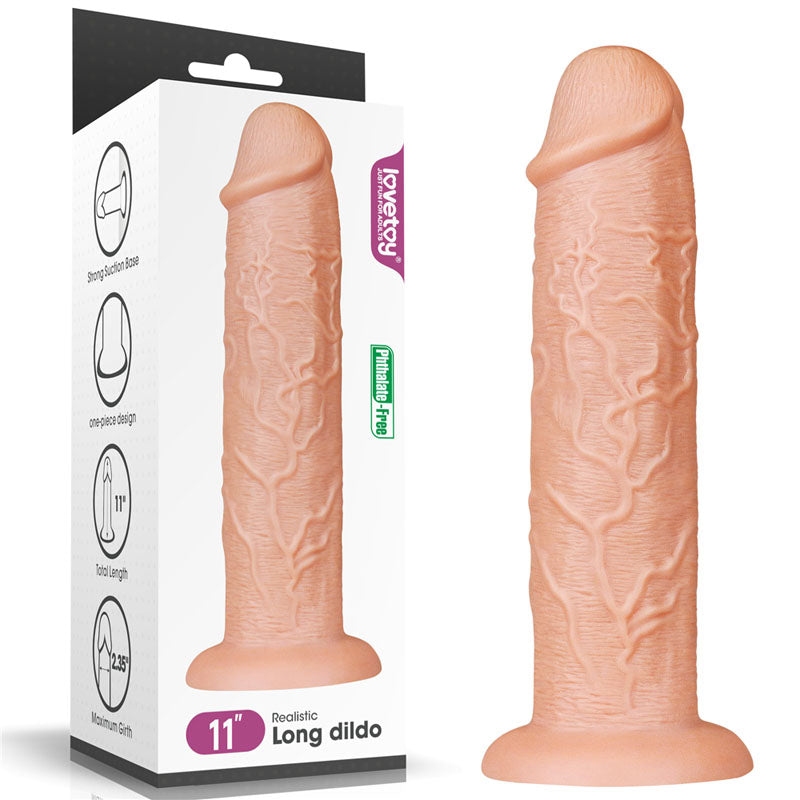 King Size 11'' Realistic Dildo - Flesh 28 cm Dong Flesh - Club X