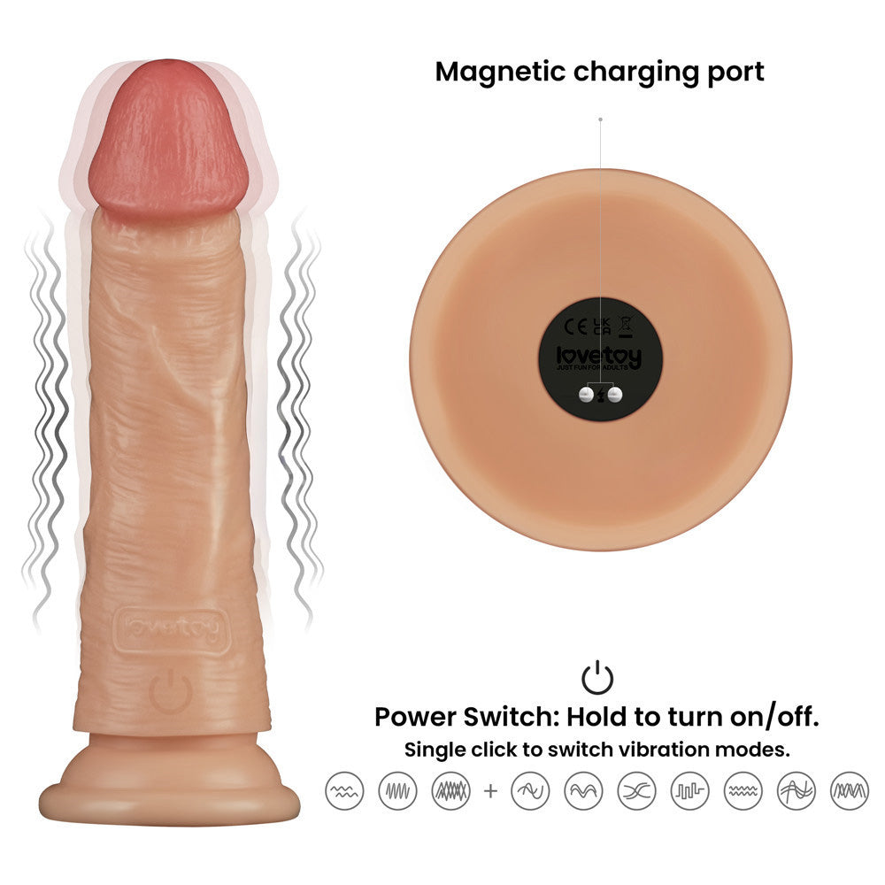 7 Inch Power Basics - Flesh 18 cm USB Rechargeable Vibrating Dong Lovetoy