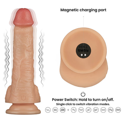 8 Inch Power Basics - Flesh 20 cm USB Rechargeable Vibrating Dong Lovetoy