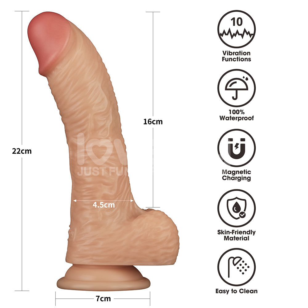 8.5 Inch Power Basics - Flesh 21.6 cm USB Rechargeable Vibrating Dong Lovetoy