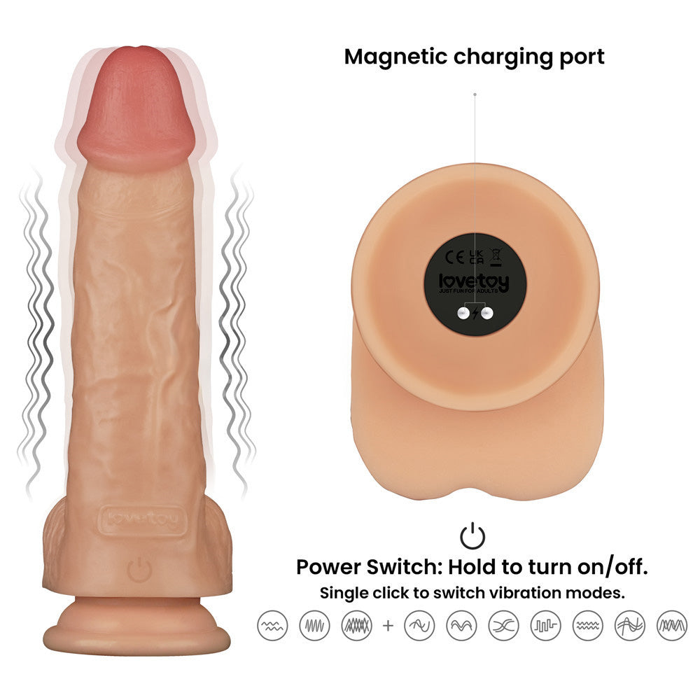 9 Inch Power Basics - Flesh 23 cm USB Rechargeable Vibrating Dong Lovetoy