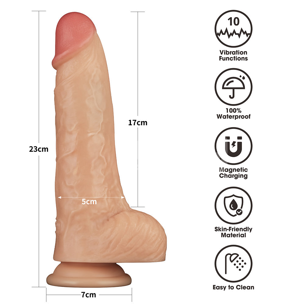 9 Inch Power Basics - Flesh 23 cm USB Rechargeable Vibrating Dong Lovetoy