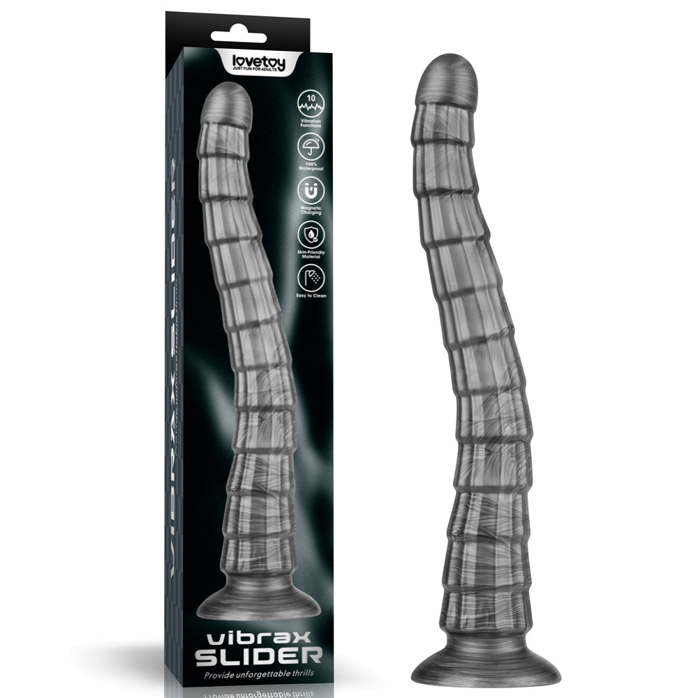 King Sized Vibrating Vibrax Slider - Grey 36.8 cm (14.5'') USB Rechargeable Vibrating Dildo Lovetoy