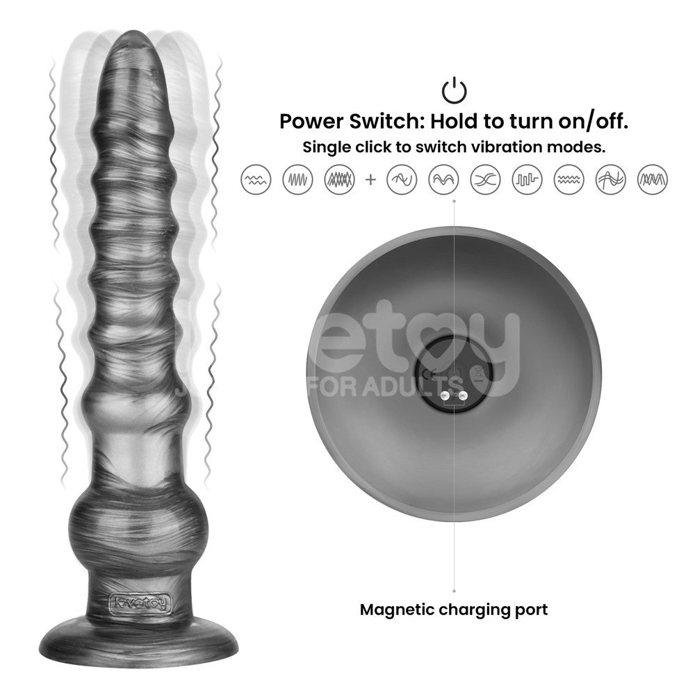 King Sized Vibrating Vibrax Slider - Grey 32.3 cm (12.5'') USB Rechargeable Vibrating Dildo Lovetoy