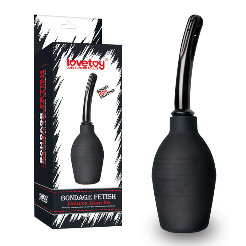 Bondage Fetish Deluxe Douche - Black Unisex Curved Douche - 310 ml capacity Lovetoy