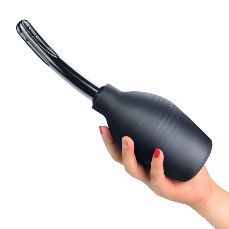 Bondage Fetish Deluxe Douche - Black Unisex Curved Douche - 310 ml capacity Lovetoy