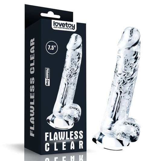 Flawless Clear Dildo 7.5'' - Clear 19 cm Dong Lovetoy