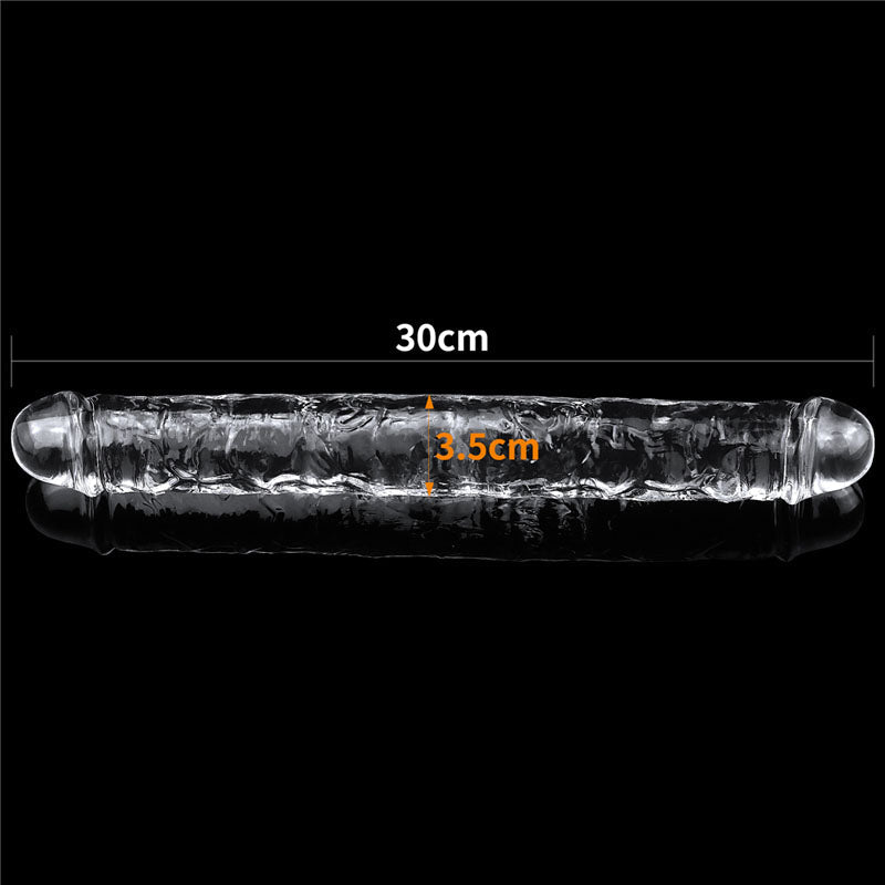 Flawless Clear Double Dildo 12'' - Clear 30 cm Double Dong Lovetoy