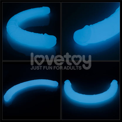 Lumino Play 18.5'' Double Dildo - Glow in the Dark Blue 47 cm Double Dong Lovetoy